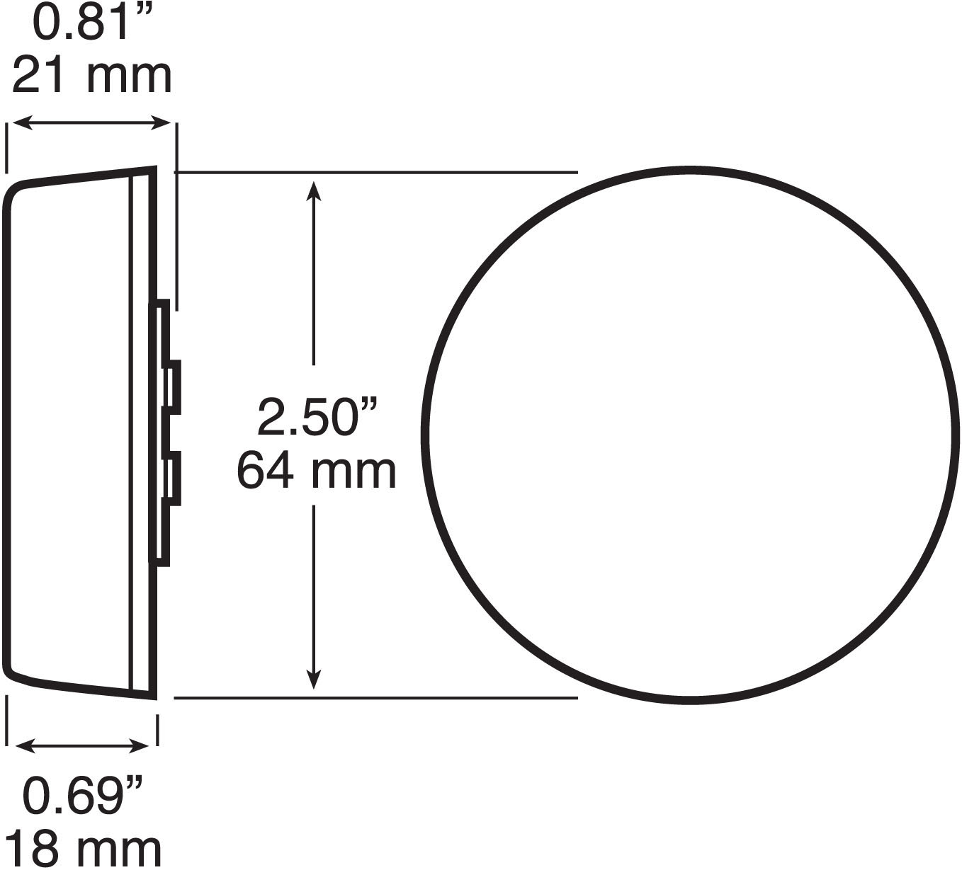 LED ABS, Malfunction Light, 2.5", amber, bulk pack Peterson Manufacturing