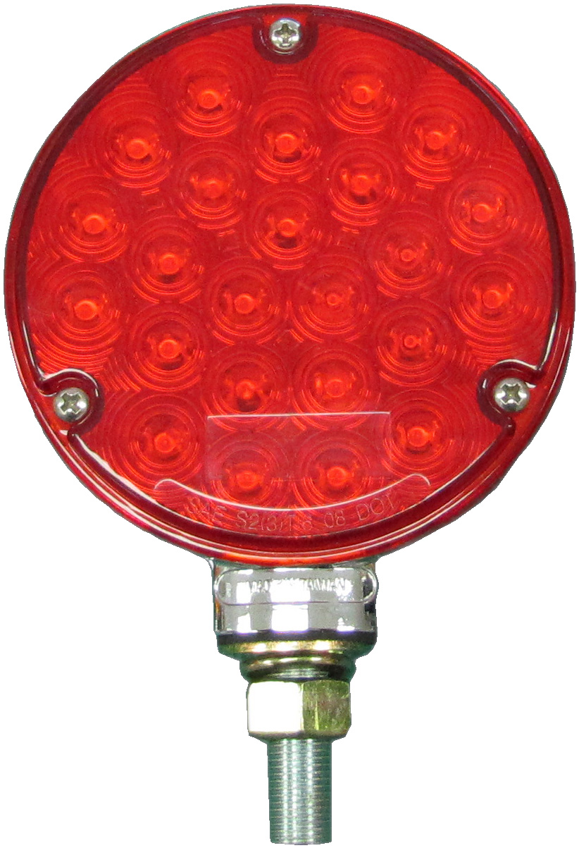 LED Round SingleFace Pedestal Stop/Turn/Tail Light, red, hardwired