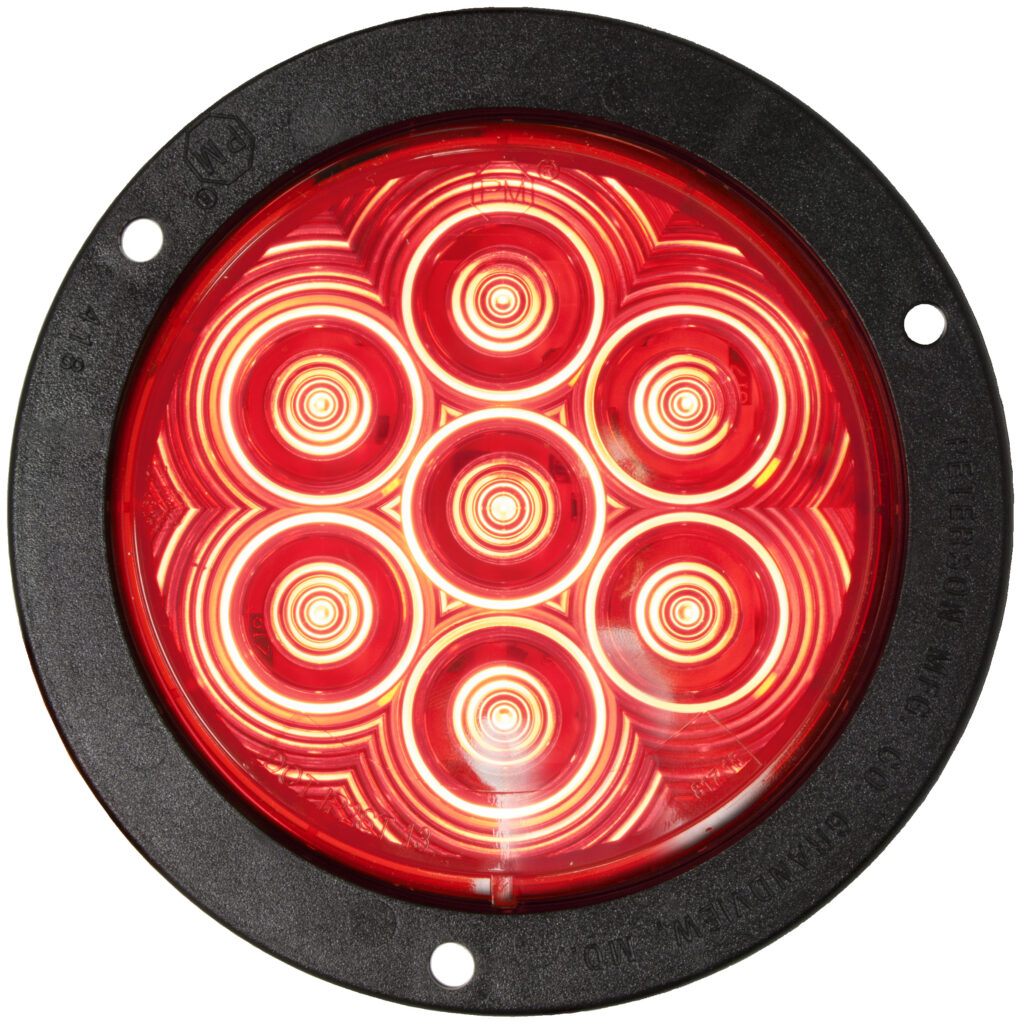 LumenX® LED 4" Round Stop, Turn & Tail Light, flange mount, mfg. pack