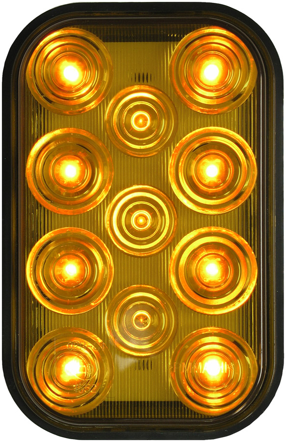 LED Turn Signal, Rectangular, Rear ECE, & Dot 10.5" Leads w/ Plug, 5.30