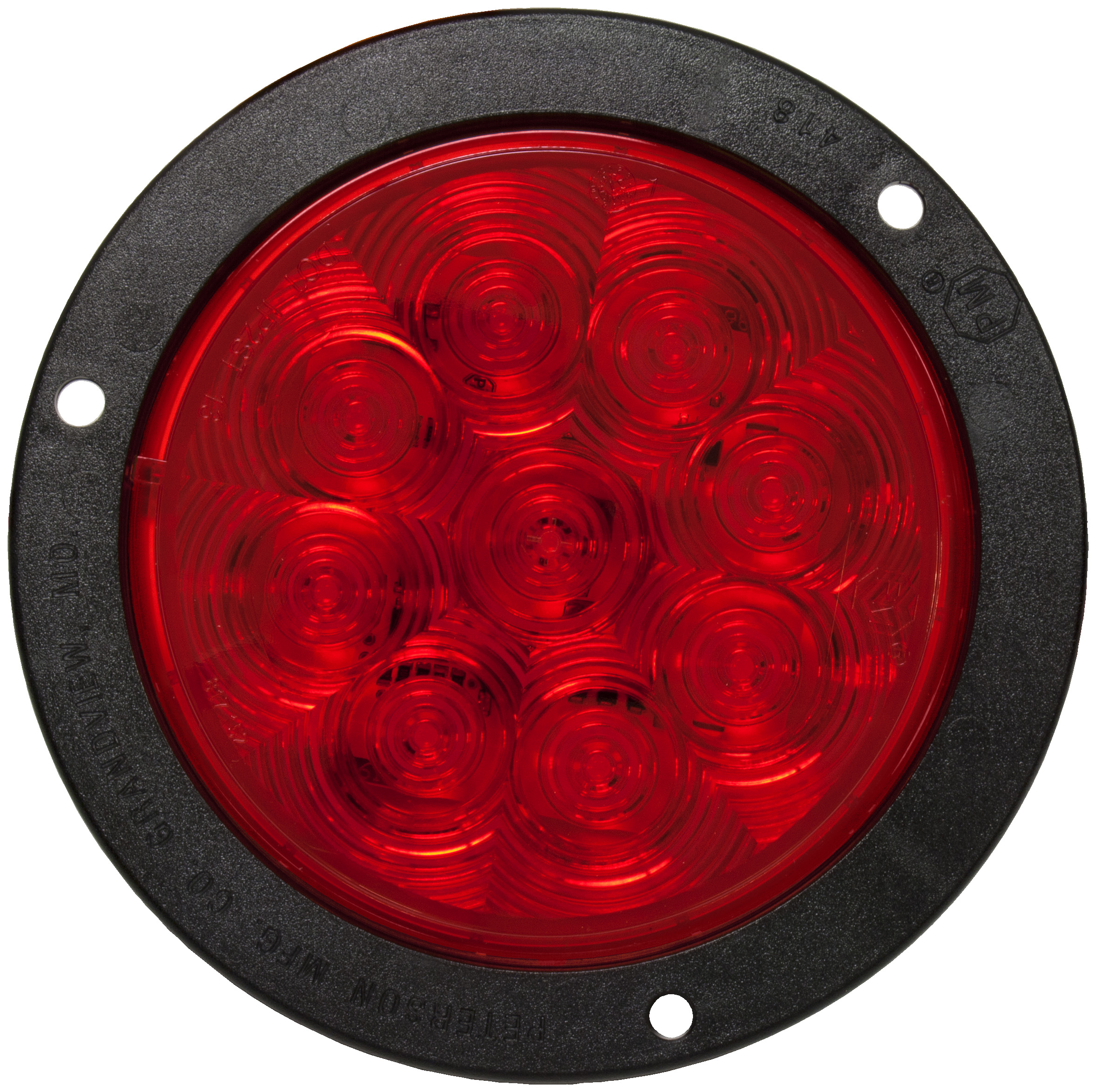 LED Stop/Turn/Tail, Round, FlangeMount 4", Multivolt, red, bulk pack