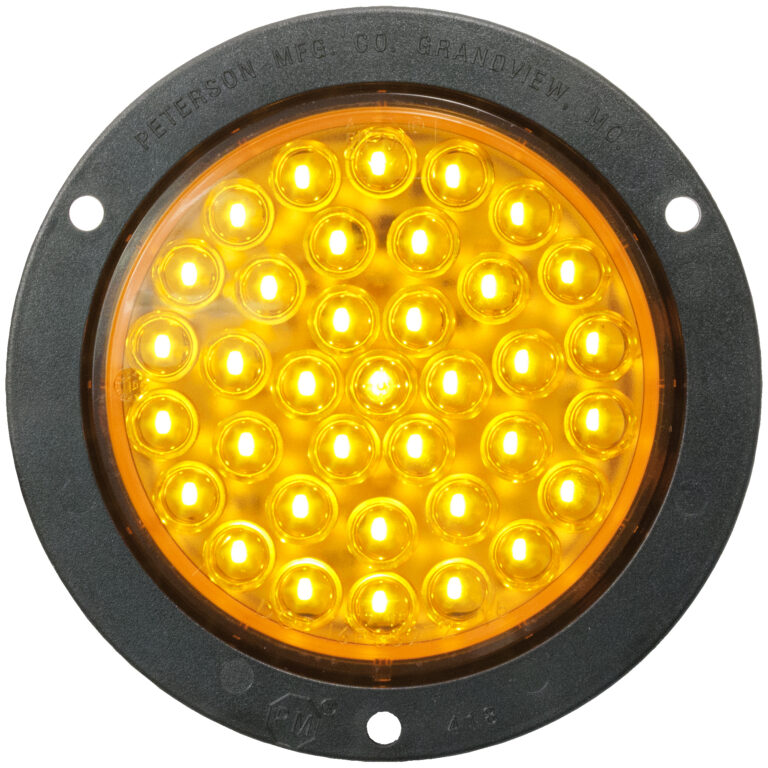 Piranha® LED 4" Round Amber Rear Turn Signal Light, flange mount, mfg