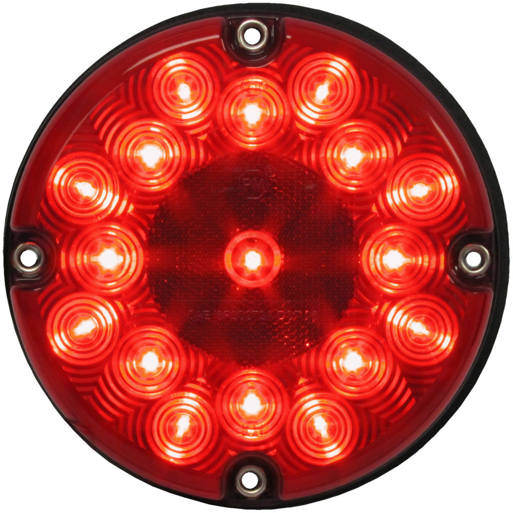 LED Stop/Turn/Tail, Round, Transit, 7", red, poly bag Peterson Manufacturing