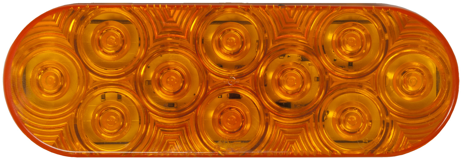 LED Strobe Light, Oval, AMP, GrommetMount Class 1 Kit6.5"X2.25" Multivolt, amber, poly bag