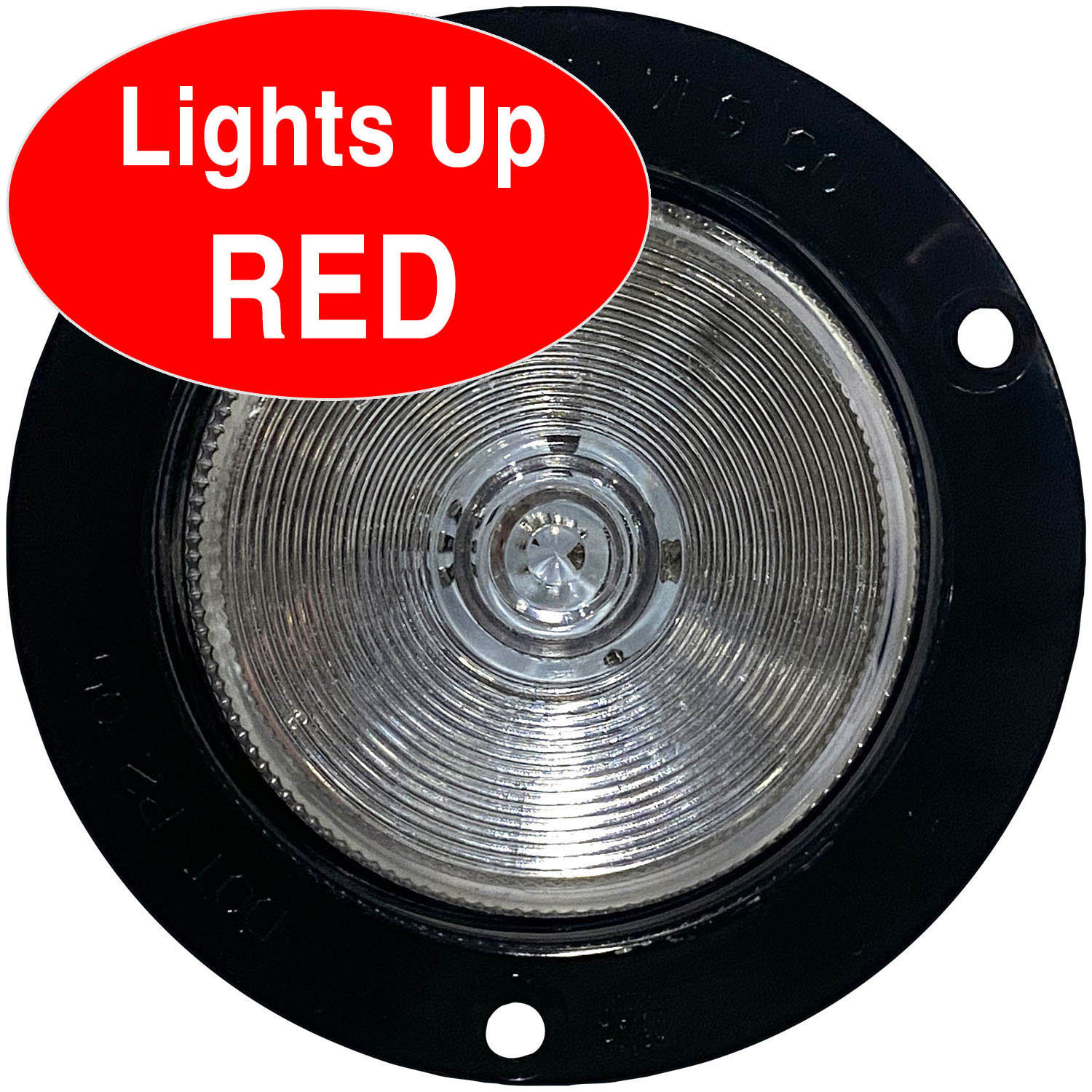 LED Marker/ Clearance, PC-Rated Round, Flange-Mount Clear Lens w