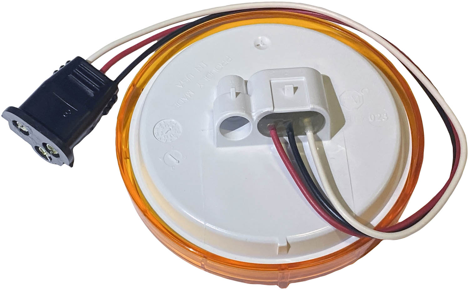 Piranha® LED 4 Round Amber Rear Turn Signal Light, amber, 36 Diode,  Grommet Mount, W/ Hardwired PL3 Adapter Plug,, mfg pk - Peterson  Manufacturing