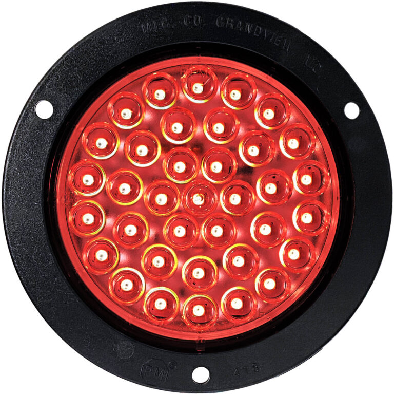 LED Stop/Turn/Tail, Round, 36 Diode AMP Housing Clear Lens, 4", red